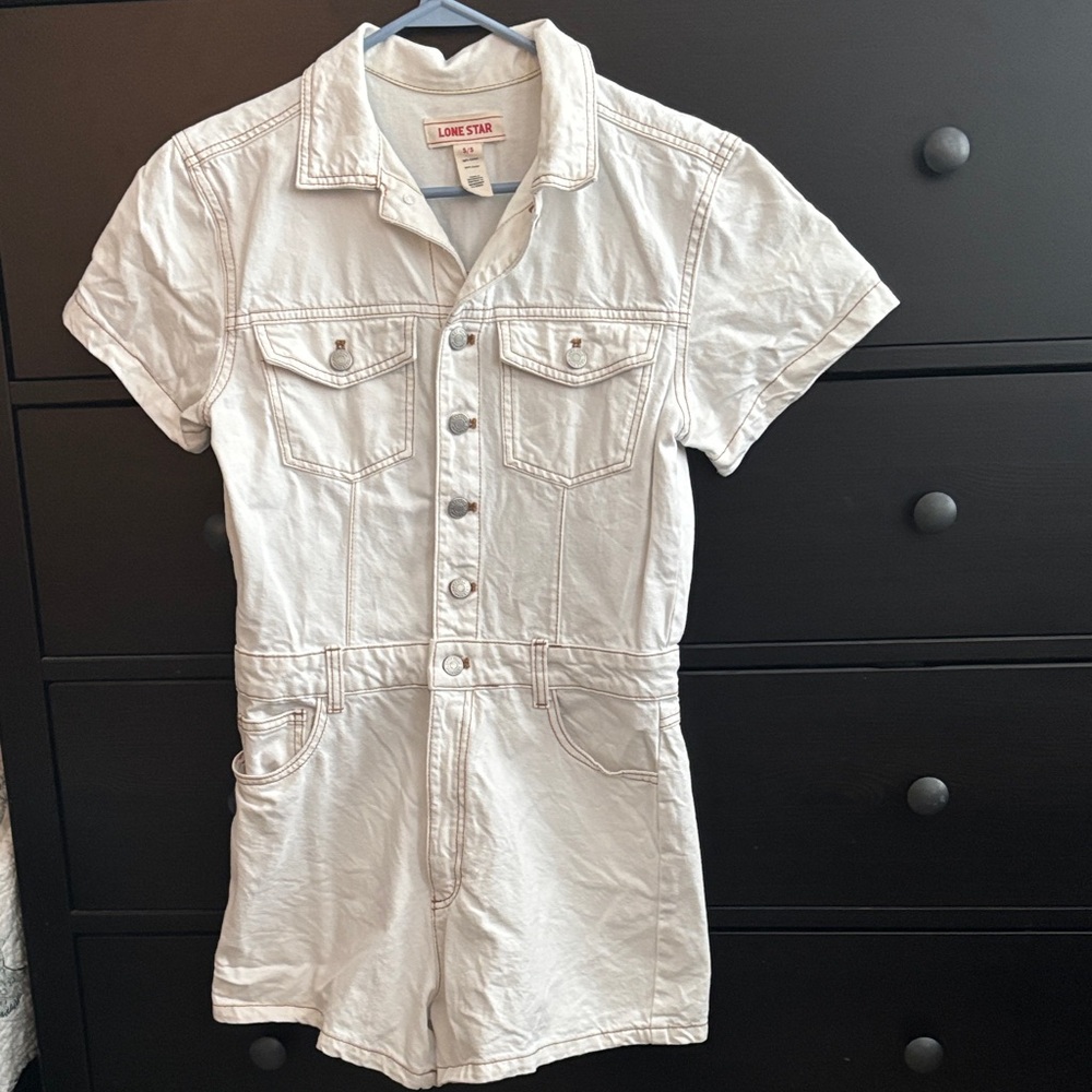 Lone Star White Denim Jumpsuit
